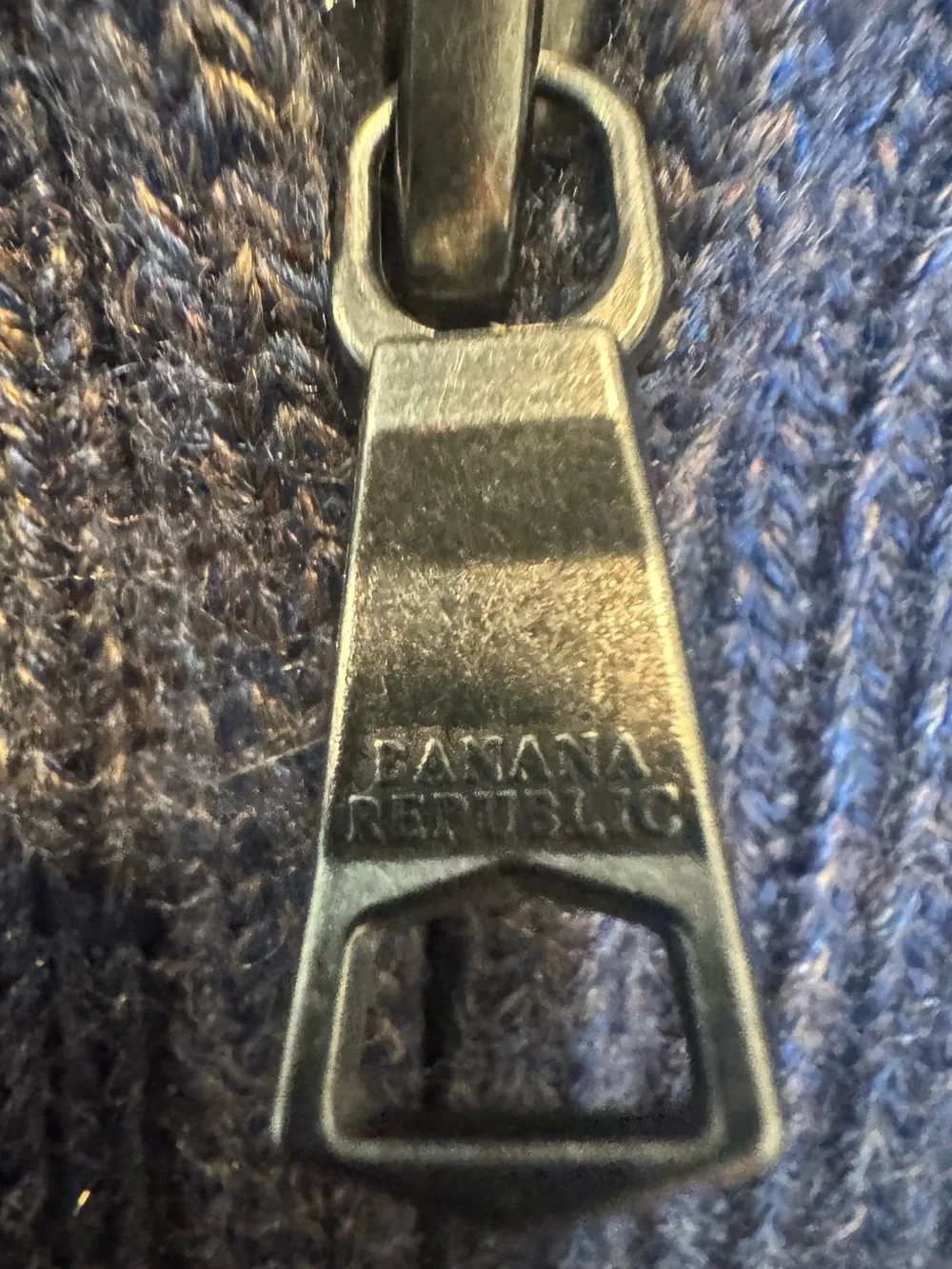 Mens Banana Republic Dark Gray Full-Zip Shawl Collar Sweater Size L